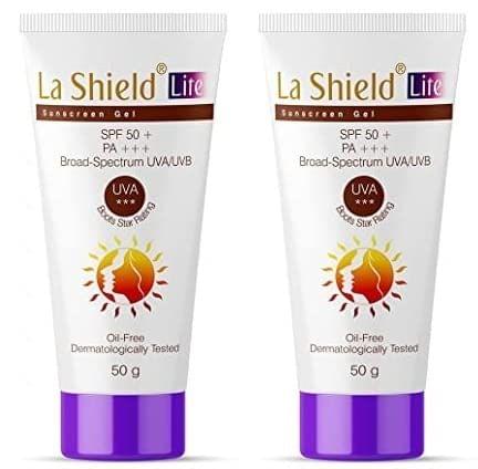 La Shield Lite SPF 50 Mineral Sunscreen | Skin lightening in 3 Weeks | Even Skin tone | PA +++ | All Skin types | 50 gm x Pack of 2 KarissaKart