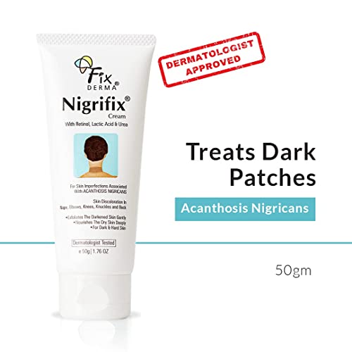 Fixderma Nigrifix Cream for Acanthosis Nigricans with Lactic Acid | Dermatologist Tested Retinol Cream | Hyperpigmentation Removal Cream | For Dark Body Parts like Neck, Ankles, Knuckles, Armpits, Thighs & Elbows | Exfoliant - 50g