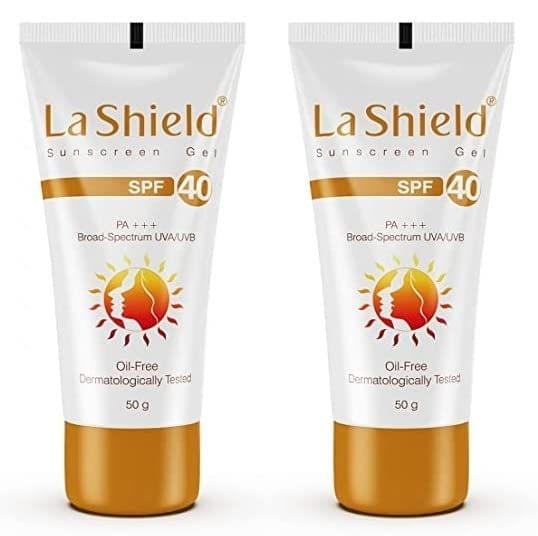 La Shield Anti Acne Sunscreen Gel Unscented 50 g - SPF 40+ PA+++, Pack of 2 KarissaKart