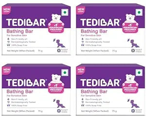Tedibar Baby Bathing Bar -75 gm Each - Pack of 4