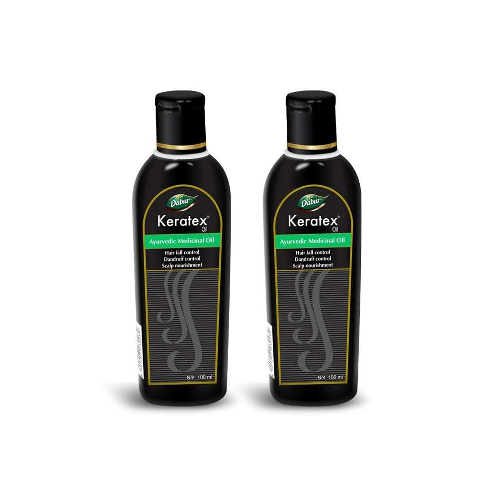 Dabur Keratex Oil Ayurvedic Medicinal Oil - Reduces Hairfall by 56.5% -100 ml (Pack of 2) KarissaKart