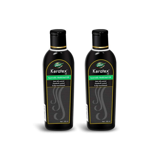 Dabur Keratex Oil Ayurvedic Medicinal Oil - Reduces Hairfall by 56.5% -100 ml (Pack of 2) KarissaKart