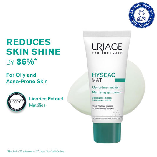 Uriage Hyseac Matifying Emulsion Face Cream Combination to Oily Skin Controls Shine & Tightens Pores 40ML