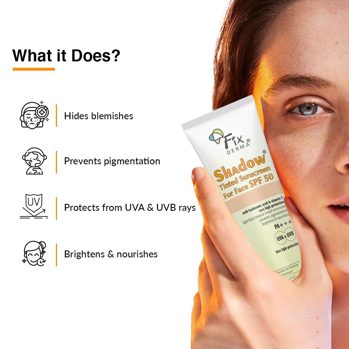 Shadow spf50 tinted sunscreen for face 30g