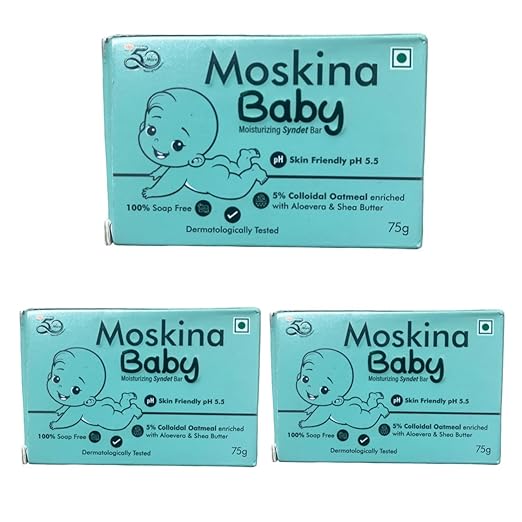 Moskina Baby Moisturizing Syndet Bar 75gm | Pack of 3
