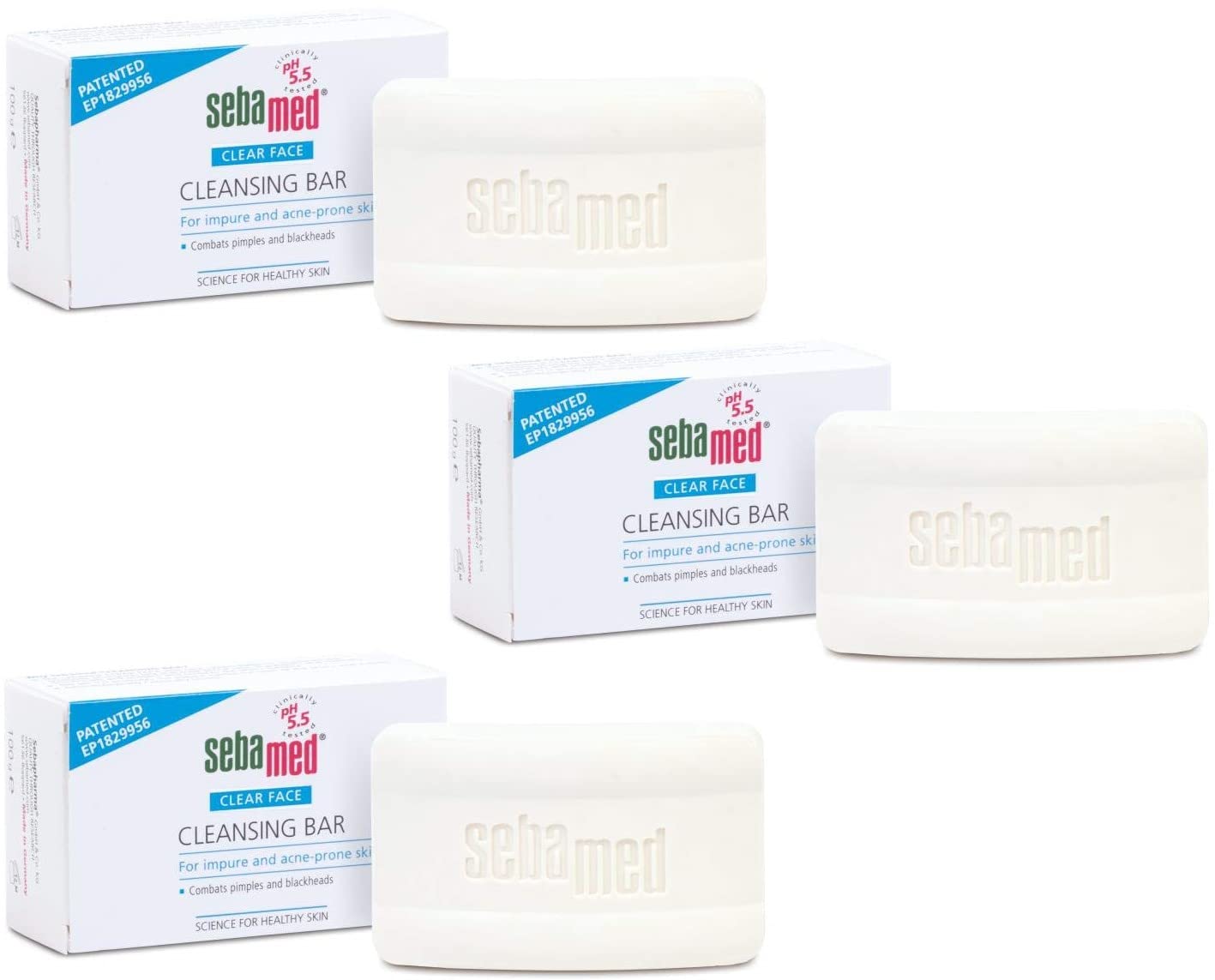 SEBAMED CLEAR FACE BAR 100g pack of 3