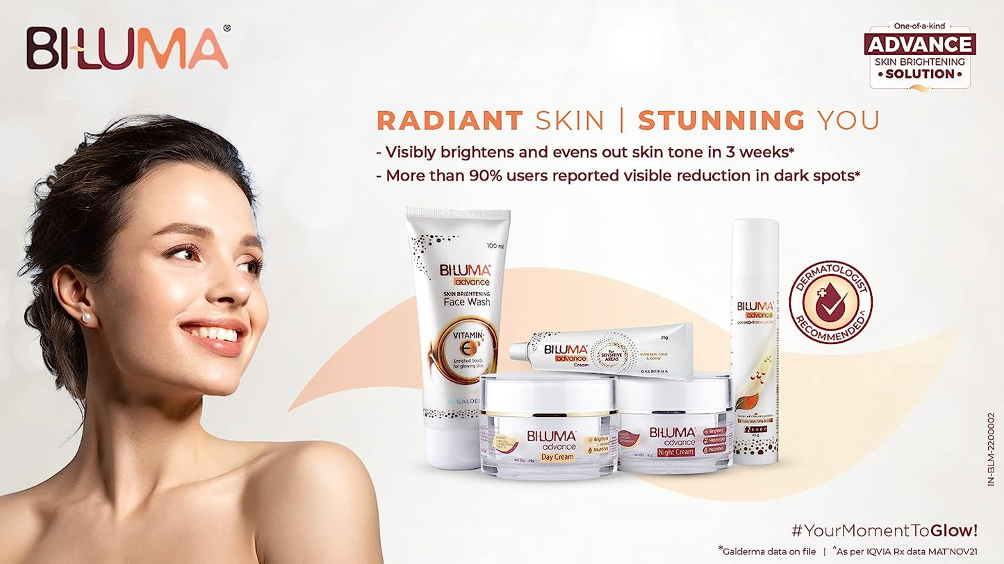 Bi-luma Advance Skin Brightening Night Cream With Vitamin C & Hyluronic Acid For Even Skin Tone, Dark Spots & Wrinkles, 45g | galderma