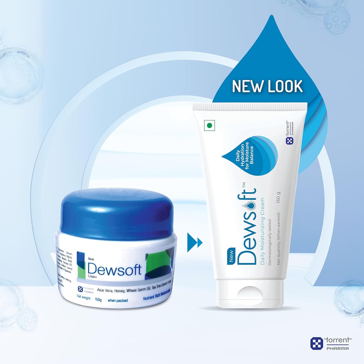 Dewsoft Moisturising Cream 150g with Coconut & Aloe for Daily Hydration