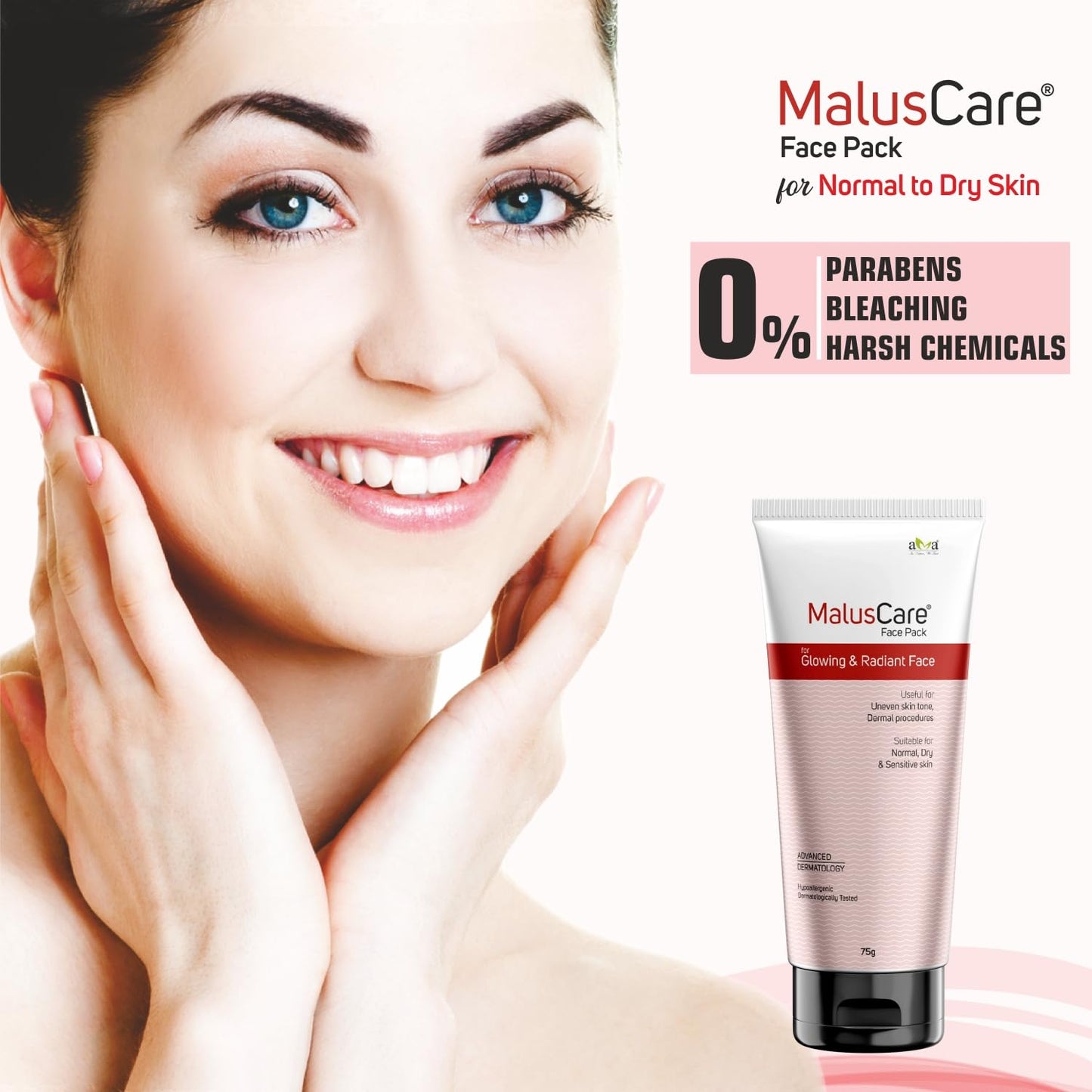 Maluscare face pack cleanser 75g pack of 2