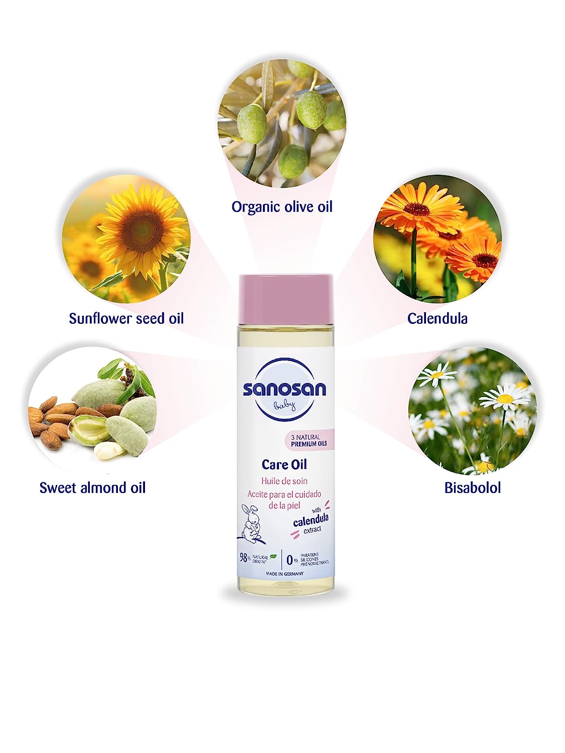 Sanosan baby care oil 200 ml | glowderma