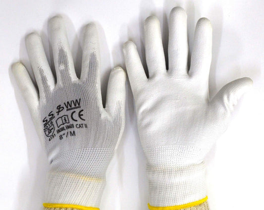 Karissa Polyurethane Palm Coated Gloves , 1 Pair (White) KarissaKart