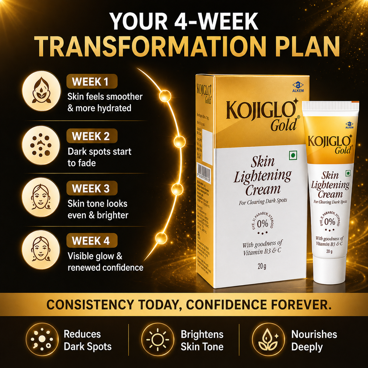 Alkem Kojiglo Gold Cream 20g