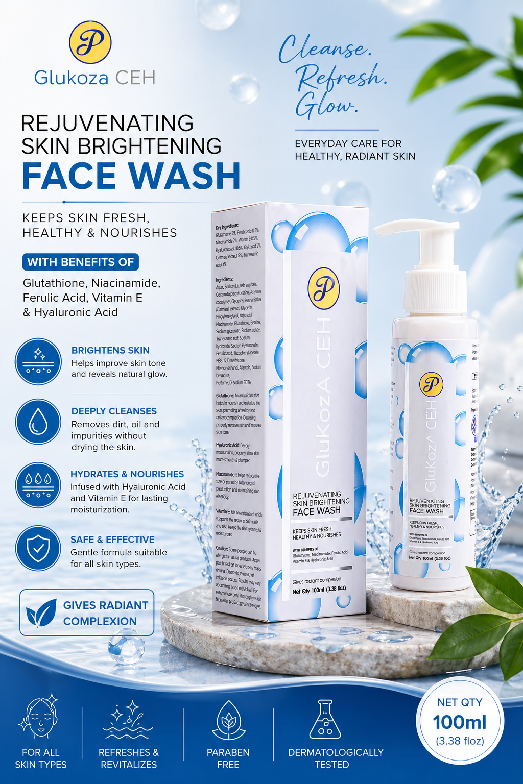 GluKoza Ceh Skin Brightening Face Wash 100ml