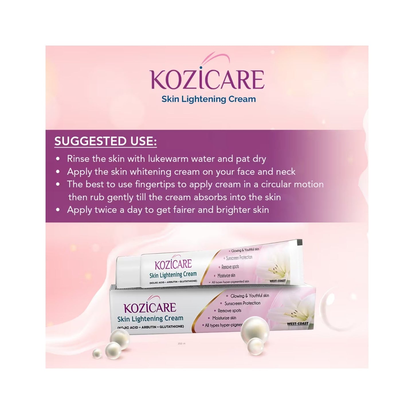 Kozicare skin lightening cream 15g