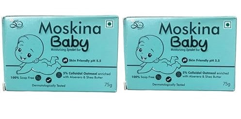 Moskina Baby Moisturizing Syndet Bar 75gm | Pack of 2