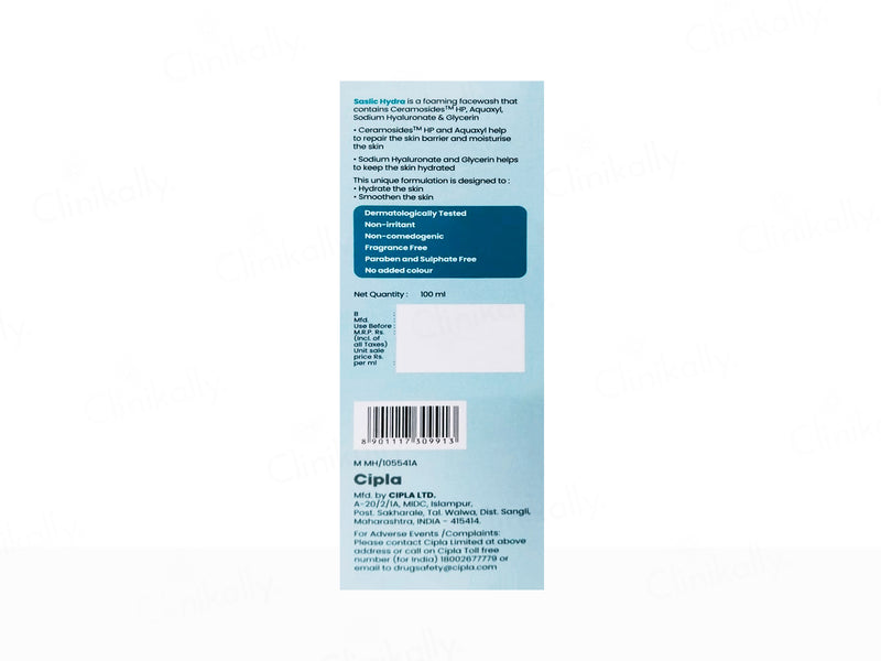 Saslic Hydra Foaming Cream-To-Foam Face Wash 100ML