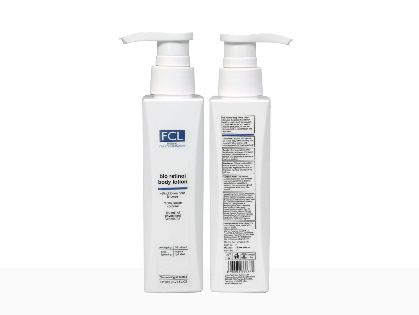 FCL Bio Retinol Body Lotion ingredients