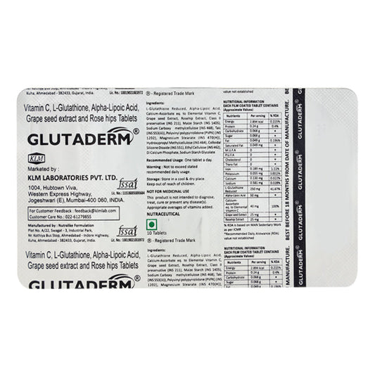 GLUTADERM TABLETS 10S 1*10TAB|KLM