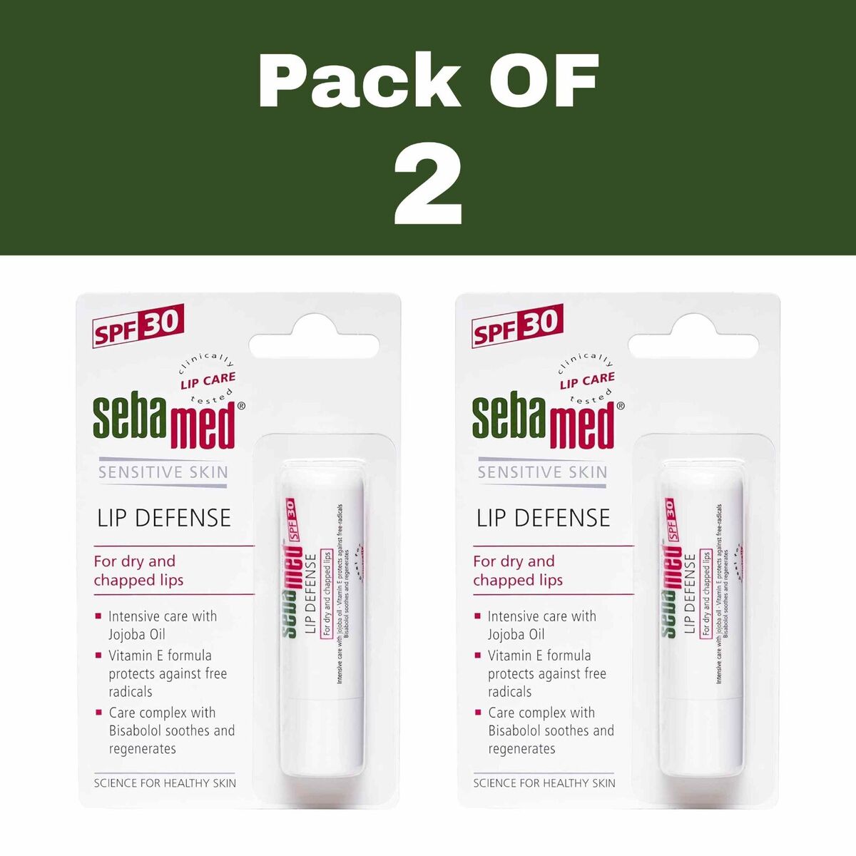 Sebamed lip difense lip balm 4.8g pack of 2