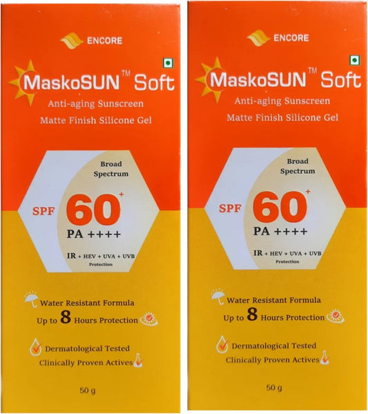 Maskosun soft spf 60 sunscreen gel 50g pack of 2