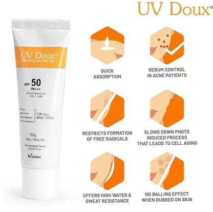 Brinton UV Doux sillicone sunscreen spf 50 gel 50g