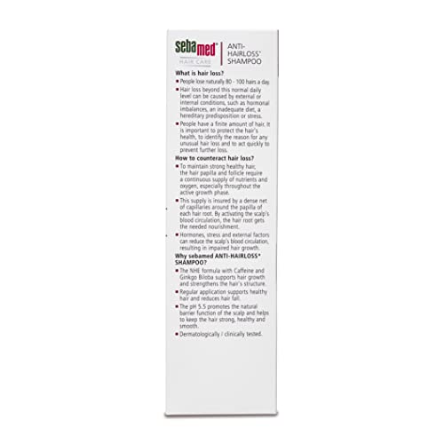 Sebamed Anti- Hairloss Shampoo 200Ml|Ph 5.5|Reduces Hairloss|Caffeine&Gingko Biloba|All Hair Types