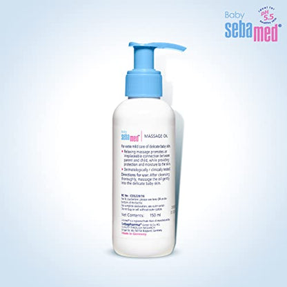 Sebamed Baby Massage Oil 150ml| Contains Soya Oil & Vitamin F |Non greasy | Does not solidify