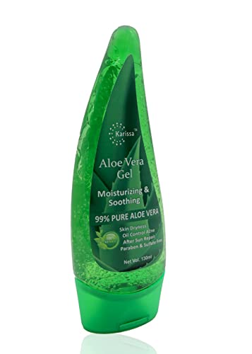 Karissa Aloe vera gel Hydrating After Sun Soothing Gel - No Parabens, Silicones & Color - 130 mL