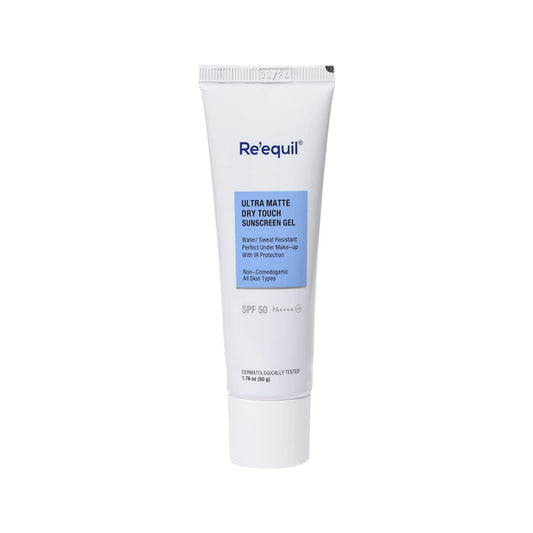 Re' Equil Ultra Matte Dry Touch Sunscreen Gel Spf 50 Pa++++, Water Resistant With Zinc Oxide And Titanium Dioxide 50G