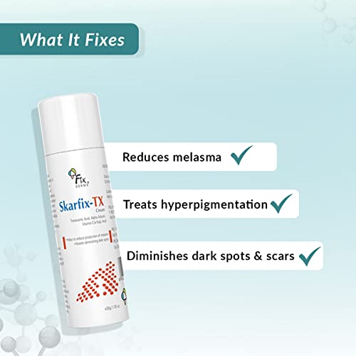 Fixderma 10% Tranexamic Acid + 2% Kojic Acid + 1% Arbutin SKARFIX -TX Face Cream | Pigmentation Removal Cream | Uneven Skin Tone, Help to Reduces Dark Spots and Blemishes - 30 gm