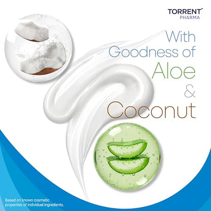 Dewsoft Moisturising Cream 150g with Coconut & Aloe for Daily Hydration - By Torrent Pharma
