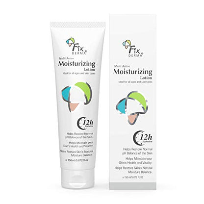 Fixderma Moisturizing Lotion Daily Moisturizer for Dry Skin Body Face Moisturizer Provides Hydration Calmness Non-Comedogenic Non-Greasy 150ml
