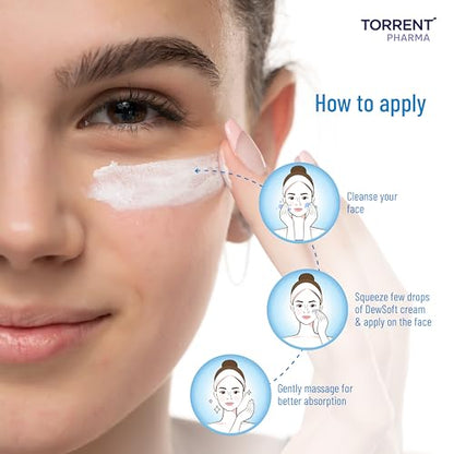 Dewsoft Moisturising Cream 150g with Coconut & Aloe for Daily Hydration - By Torrent Pharma
