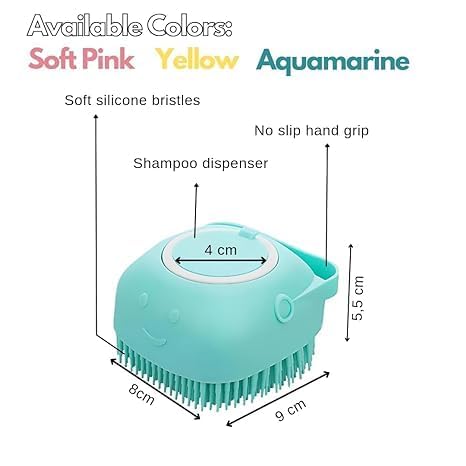 Body Scrubber with Soap Dispenser Brush, Silicone Exfoliating Brushes, Soft Body Exfoliator, Bath Loofah for Babies, Kids, Women, Men and Pets (Multicolor) - Pack of 1