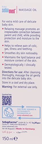 Sebamed Baby Massage Oil 150ml| Contains Soya Oil & Vitamin F |Non greasy | Does not solidify
