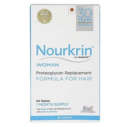 Nourkrin Woman Hair Growth Program for Hair Fall Treatment - 60 Tablets 1 Month Pack