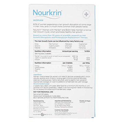 Nourkrin Woman Hair Growth 60 Tablets 1 Month Pack of 2