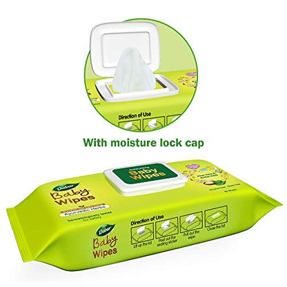 Dabur Baby Wipes: - 80 Wipes X Pack of 3