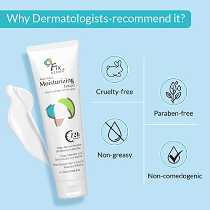 Fixderma Moisturizing Lotion Daily Moisturizer for Dry Skin 150ml dermatologiists recommended 