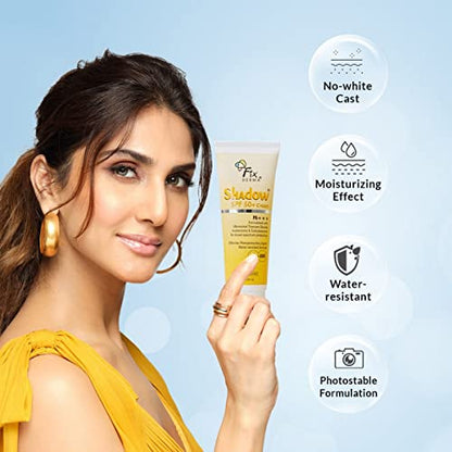 Fixderma Shadow Sunscreen | Acne Prone, Sun Screen Protector SPF 50 | Sunscreen for Body & Face | Broad Spectrum Sunscreen for UVA & UVB Protection (SPF50 75 GM)