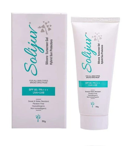 Solijuv sunscreen Gel, SPF 50 / PA+++ UVA/UVB Haybrid Sun Protectors 50g.
