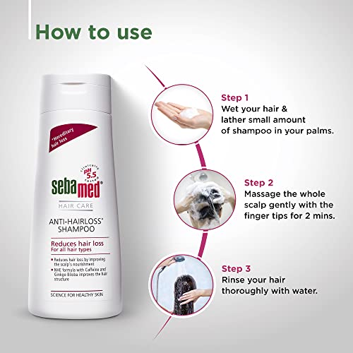 Sebamed Anti- Hairloss Shampoo 200Ml|Ph 5.5|Reduces Hairloss|Caffeine&Gingko Biloba|All Hair Types