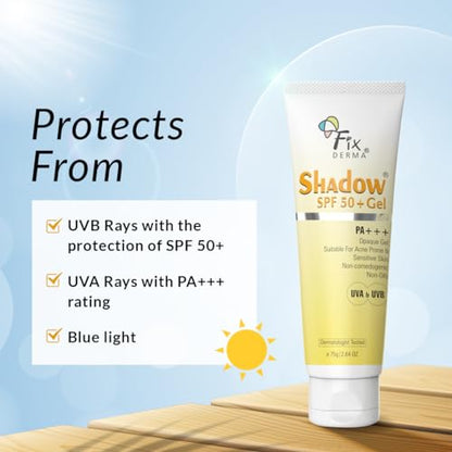 Fixderma Shadow SPF 50+ Gel Sunscreen For Oily Skin 75gms