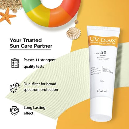UvDoux Face & Body Sunscreen gel with SPF 50 PA+++ in Matte Finish and Oil Free Formula| Water Resistant Sunscreen| Protection against UVA/UVB Rays (100 GM)