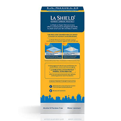 La Shield Pollution Protect | Mineral Based Sunscreen Gel | For Expert Urban Protection, SPF 50 And PA+++, 50 Grams (Pack of 2)