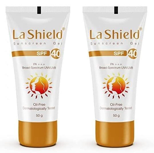 La Shield Anti Acne Sunscreen Gel Unscented 50 g - SPF 40+ PA+++, Pack of 2 KarissaKart