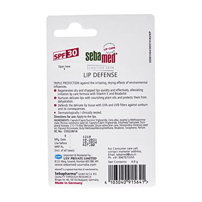 Sebamed Lip Defense, 4.8g For Dry & Chapped Lips With SPF 30 With Jojoba Oil & Vitamin E