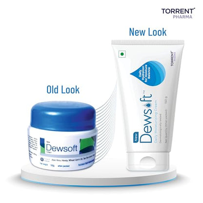 Dewsoft Moisturising Cream 150g with Coconut & Aloe for Daily Hydration - By Torrent Pharma