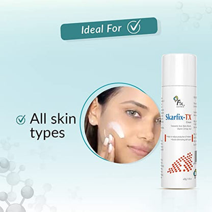 Fixderma 10% Tranexamic Acid + 2% Kojic Acid + 1% Arbutin SKARFIX -TX Face Cream | Pigmentation Removal Cream | Uneven Skin Tone, Help to Reduces Dark Spots and Blemishes - 30 gm