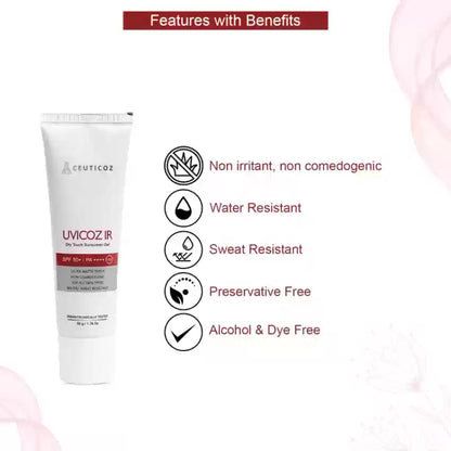 Uvicoz IR ultra matte SPF50+ sunscreen gel  50g